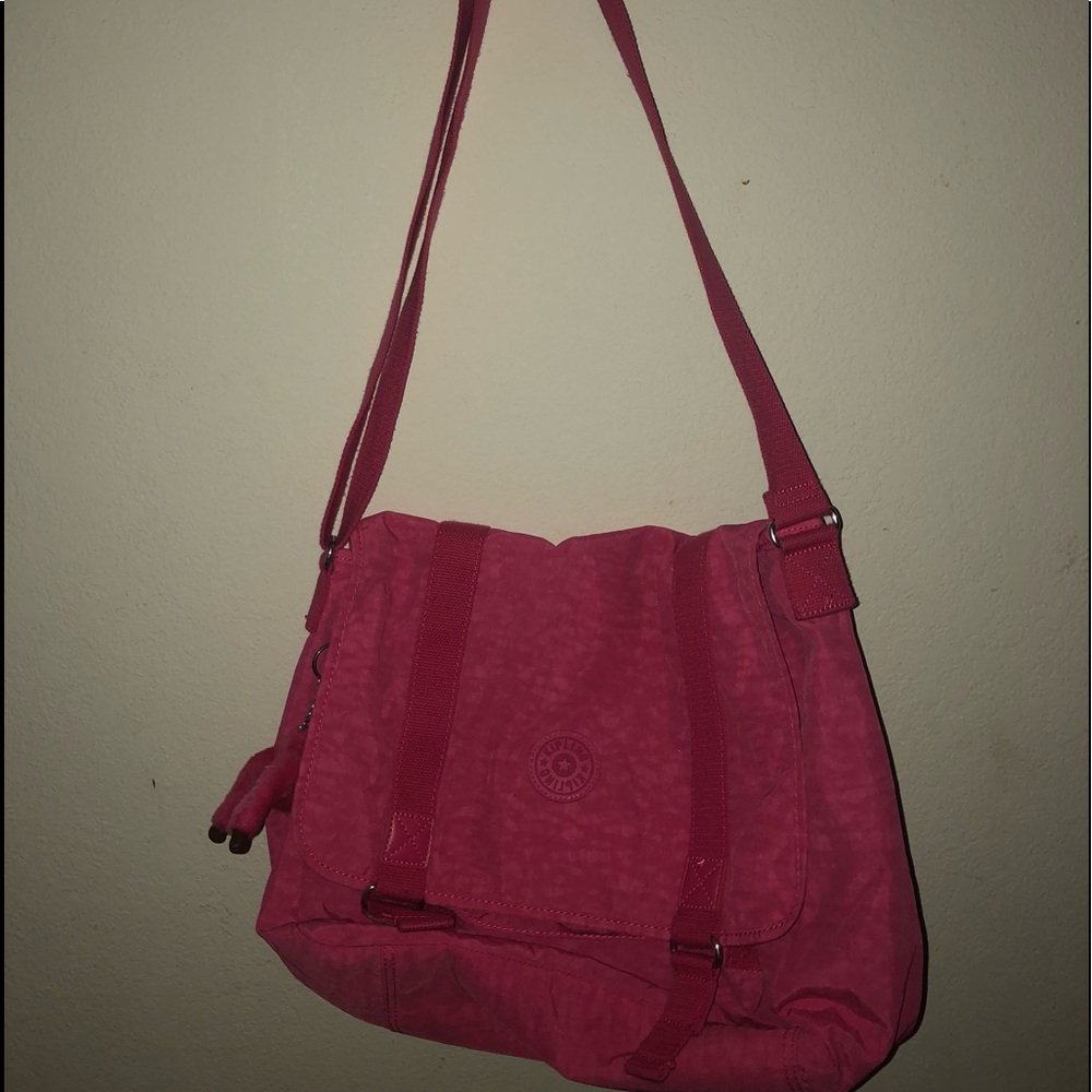 pink kipling messenger bag